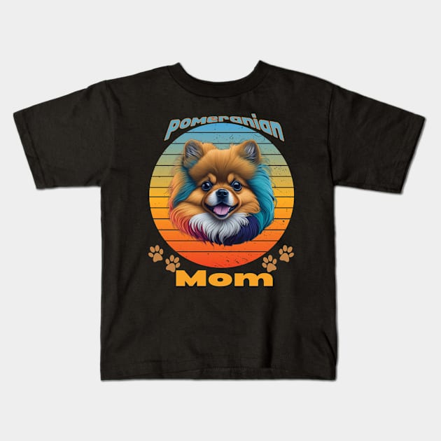 Pomeranian Dog Mom Sunset Kids T-Shirt by Relax and Carry On